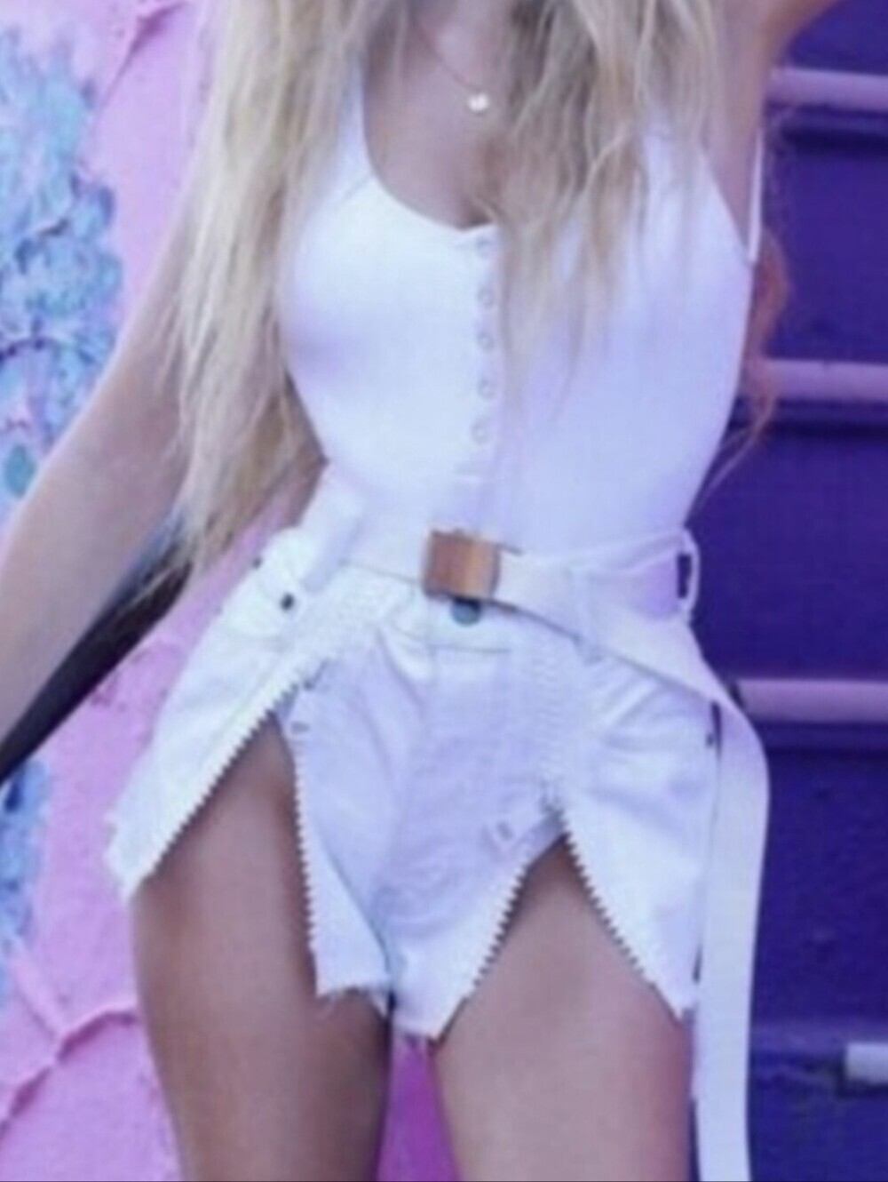 Carmar White Frayed Zip-Front High-Rise Denim Shorts